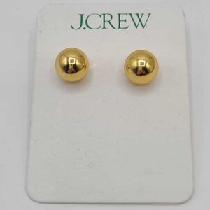 J Crew Large Gold Tone Ball Studs NWT!  NEW!